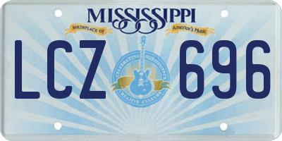 MS license plate LCZ696