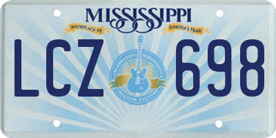 MS license plate LCZ698