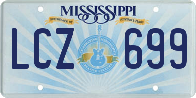 MS license plate LCZ699