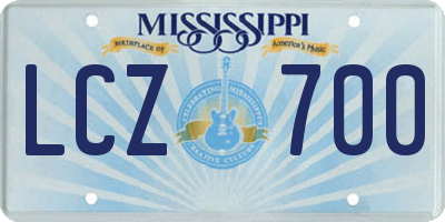 MS license plate LCZ700
