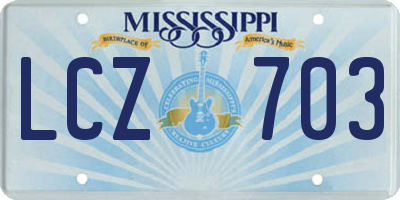 MS license plate LCZ703