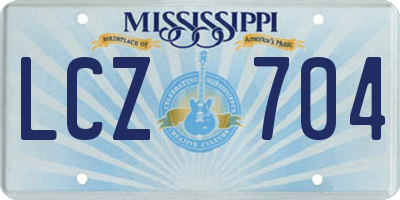 MS license plate LCZ704