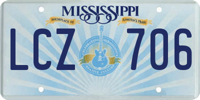MS license plate LCZ706