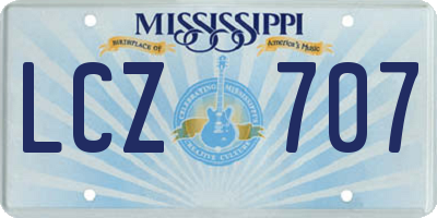 MS license plate LCZ707