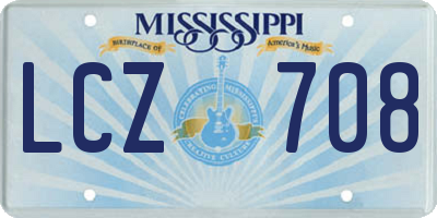 MS license plate LCZ708