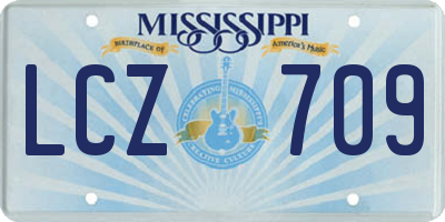 MS license plate LCZ709