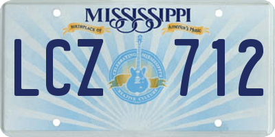 MS license plate LCZ712