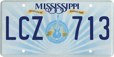 MS license plate LCZ713