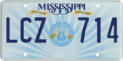 MS license plate LCZ714