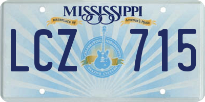 MS license plate LCZ715