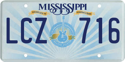 MS license plate LCZ716