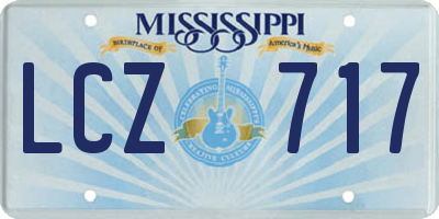 MS license plate LCZ717