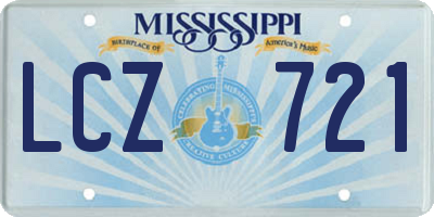 MS license plate LCZ721