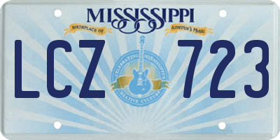 MS license plate LCZ723