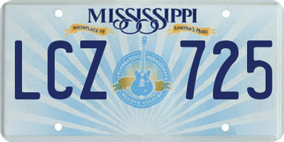 MS license plate LCZ725