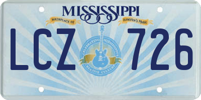 MS license plate LCZ726