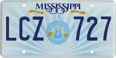 MS license plate LCZ727