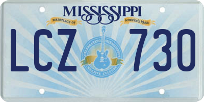 MS license plate LCZ730