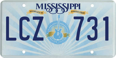 MS license plate LCZ731