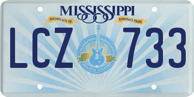 MS license plate LCZ733