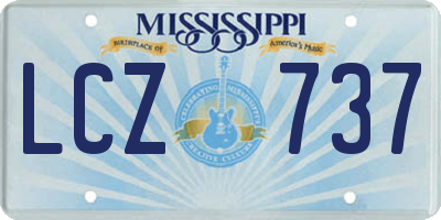 MS license plate LCZ737