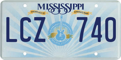 MS license plate LCZ740