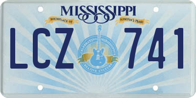 MS license plate LCZ741