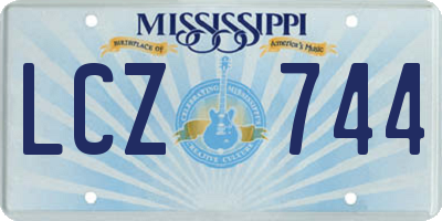 MS license plate LCZ744