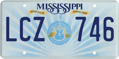 MS license plate LCZ746