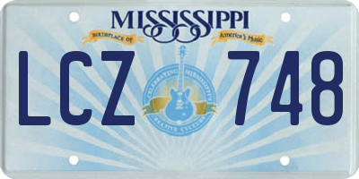 MS license plate LCZ748