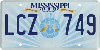 MS license plate LCZ749
