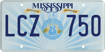 MS license plate LCZ750