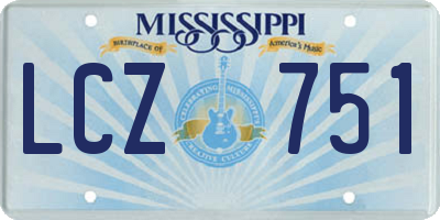 MS license plate LCZ751