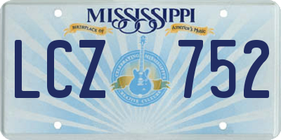 MS license plate LCZ752
