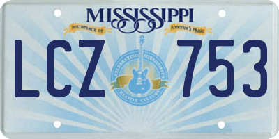 MS license plate LCZ753