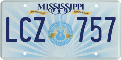 MS license plate LCZ757