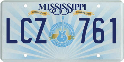 MS license plate LCZ761