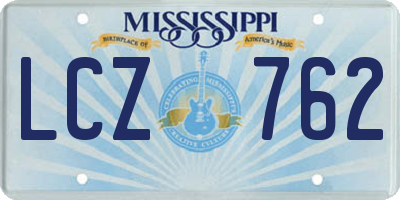 MS license plate LCZ762