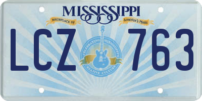 MS license plate LCZ763