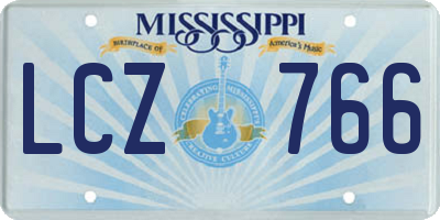 MS license plate LCZ766