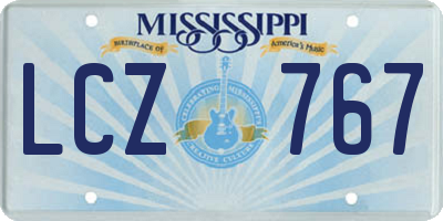 MS license plate LCZ767