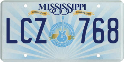MS license plate LCZ768