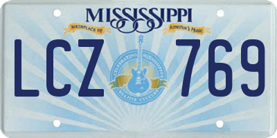 MS license plate LCZ769