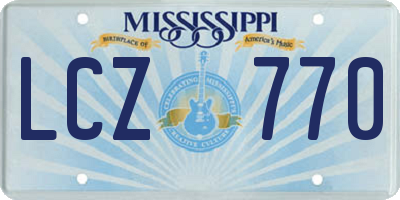 MS license plate LCZ770