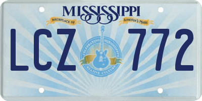 MS license plate LCZ772