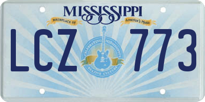 MS license plate LCZ773