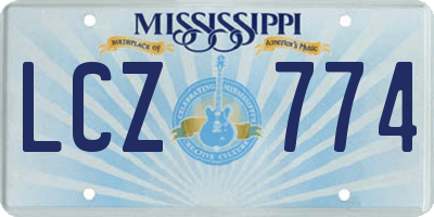 MS license plate LCZ774