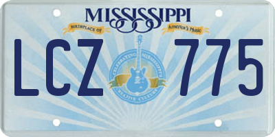 MS license plate LCZ775