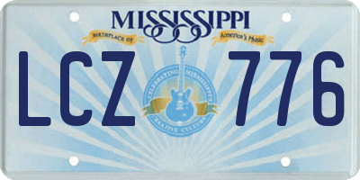 MS license plate LCZ776