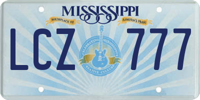 MS license plate LCZ777